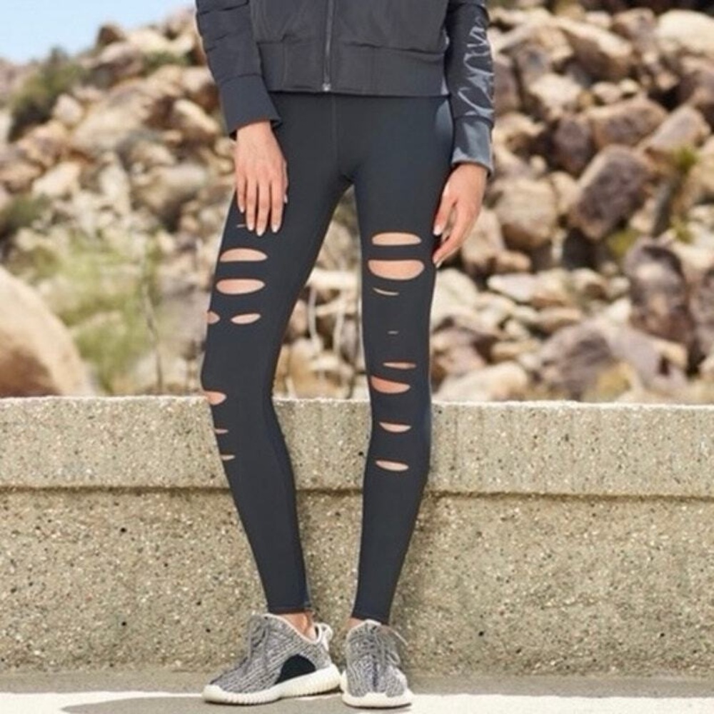 ALO Yoga Black Warrior Leggings, Medium